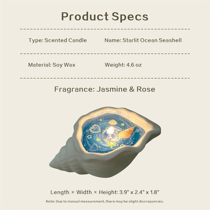 Medium Starlit Seashell Scented Candle Product Specifications